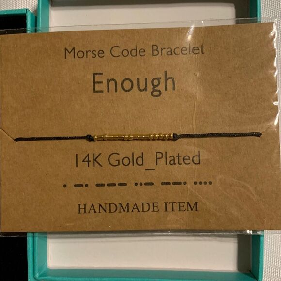 Sannyra Morse code initial disc beads “Best B******” adjustable silk cord brac… - Picture 1 of 4